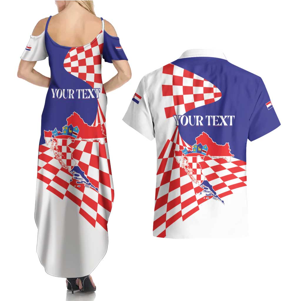 Personalized Croatia Independence Day 1991 Couples Matching Summer Maxi Dress and Hawaiian Shirt Sretan Dan neovisnosti Hrvatske - Wonder Print Shop