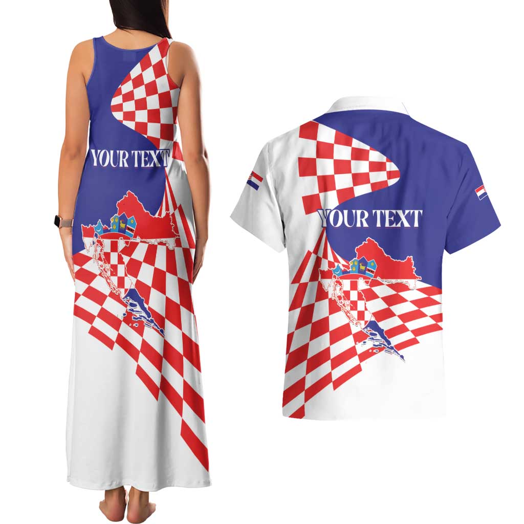 Personalized Croatia Independence Day 1991 Couples Matching Tank Maxi Dress and Hawaiian Shirt Sretan Dan neovisnosti Hrvatske - Wonder Print Shop