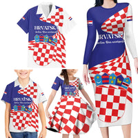 Personalized Croatia Independence Day 1991 Family Matching Long Sleeve Bodycon Dress and Hawaiian Shirt Sretan Dan neovisnosti Hrvatske - Wonder Print Shop