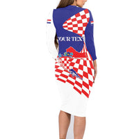 Personalized Croatia Independence Day 1991 Family Matching Long Sleeve Bodycon Dress and Hawaiian Shirt Sretan Dan neovisnosti Hrvatske - Wonder Print Shop