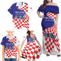 Personalized Croatia Independence Day 1991 Family Matching Off Shoulder Maxi Dress and Hawaiian Shirt Sretan Dan neovisnosti Hrvatske - Wonder Print Shop