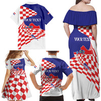 Personalized Croatia Independence Day 1991 Family Matching Off Shoulder Maxi Dress and Hawaiian Shirt Sretan Dan neovisnosti Hrvatske - Wonder Print Shop