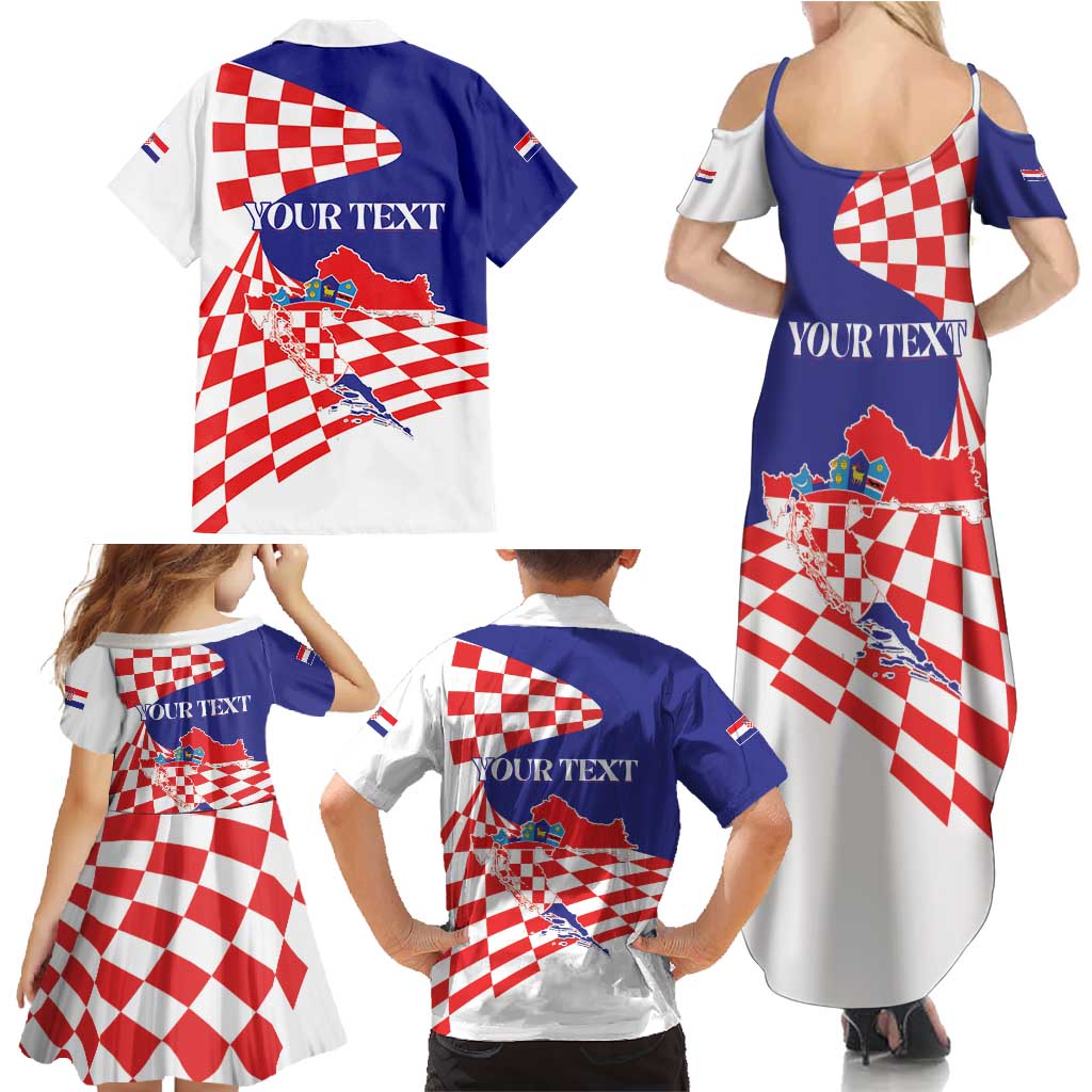 Personalized Croatia Independence Day 1991 Family Matching Summer Maxi Dress and Hawaiian Shirt Sretan Dan neovisnosti Hrvatske - Wonder Print Shop