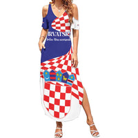 Personalized Croatia Independence Day 1991 Family Matching Summer Maxi Dress and Hawaiian Shirt Sretan Dan neovisnosti Hrvatske - Wonder Print Shop