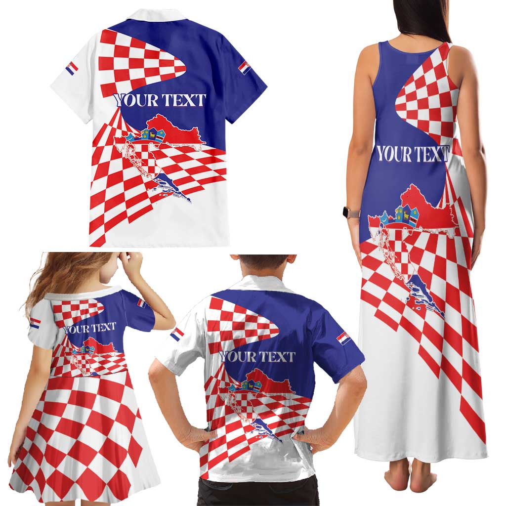 Personalized Croatia Independence Day 1991 Family Matching Tank Maxi Dress and Hawaiian Shirt Sretan Dan neovisnosti Hrvatske - Wonder Print Shop