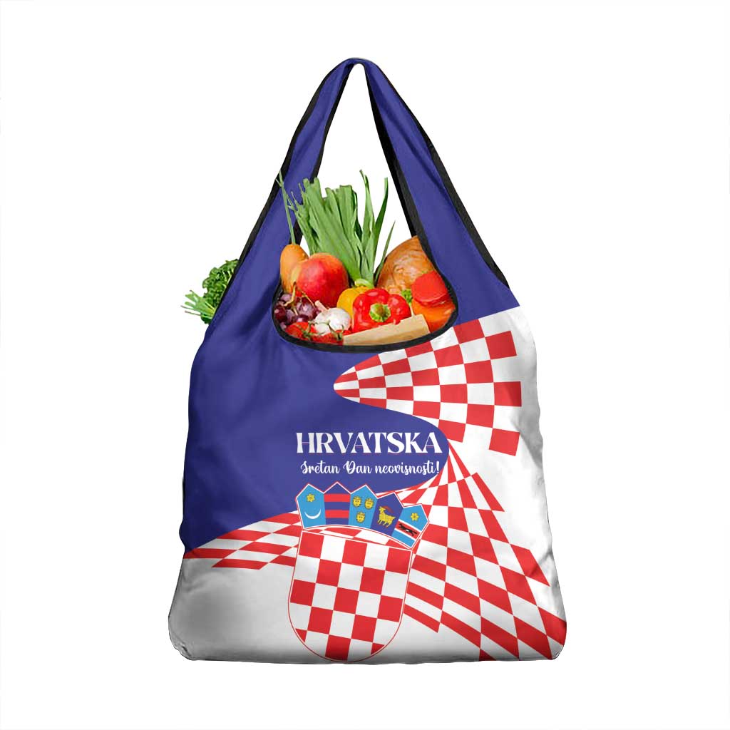 Croatia Independence Day 1991 Grocery Bag Sretan Dan neovisnosti Hrvatske