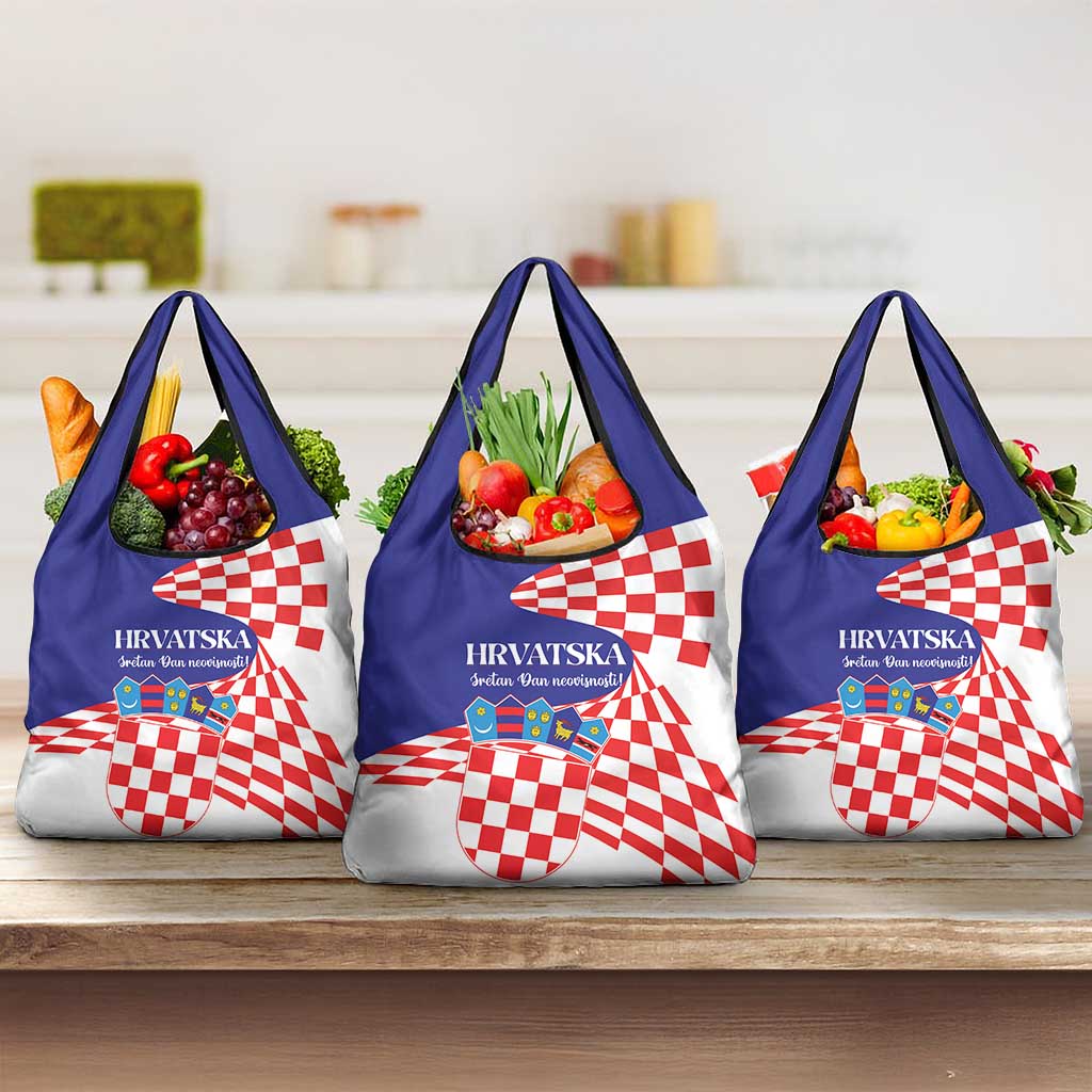 Croatia Independence Day 1991 Grocery Bag Sretan Dan neovisnosti Hrvatske