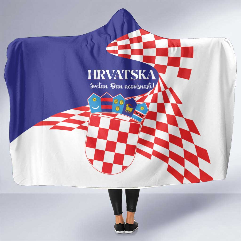 Croatia Independence Day 1991 Hooded Blanket Sretan Dan neovisnosti Hrvatske
