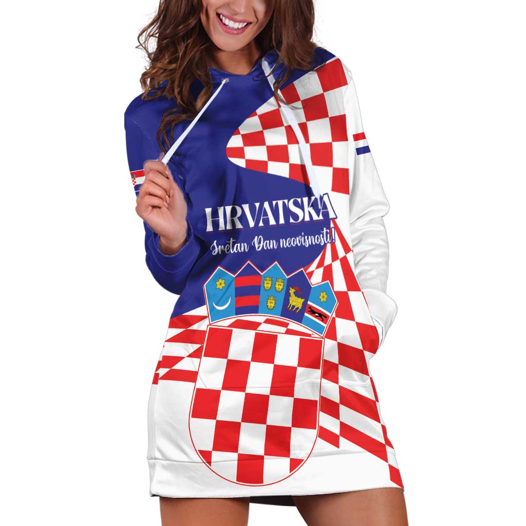 Personalized Croatia Independence Day 1991 Hoodie Dress Sretan Dan neovisnosti Hrvatske - Wonder Print Shop