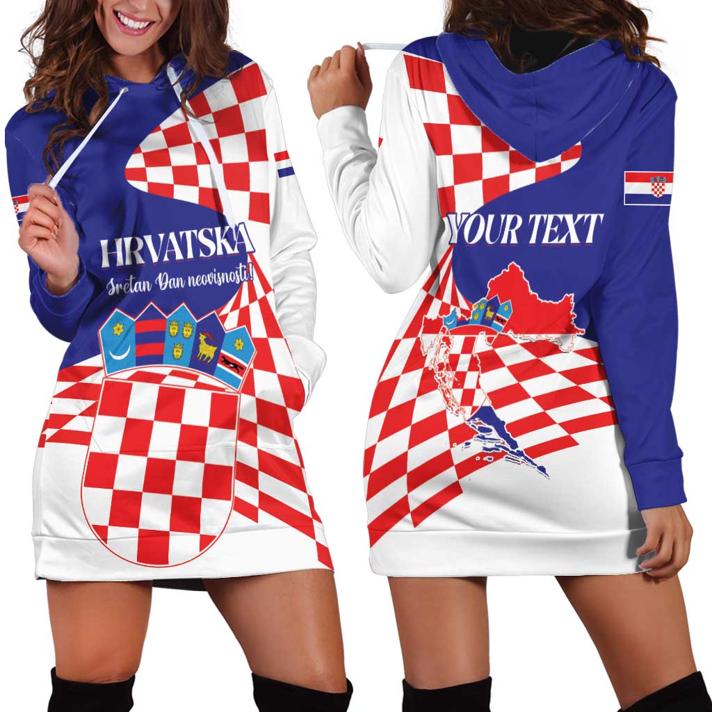 Personalized Croatia Independence Day 1991 Hoodie Dress Sretan Dan neovisnosti Hrvatske - Wonder Print Shop
