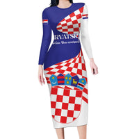 Personalized Croatia Independence Day 1991 Long Sleeve Bodycon Dress Sretan Dan neovisnosti Hrvatske - Wonder Print Shop