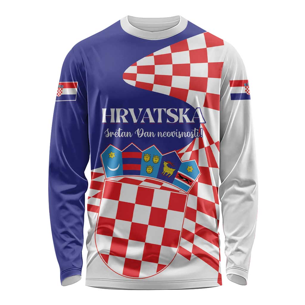 Personalized Croatia Independence Day 1991 Long Sleeve Shirt Sretan Dan neovisnosti Hrvatske - Wonder Print Shop