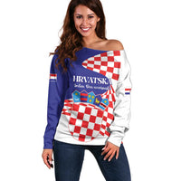 Personalized Croatia Independence Day 1991 Off Shoulder Sweater Sretan Dan neovisnosti Hrvatske - Wonder Print Shop