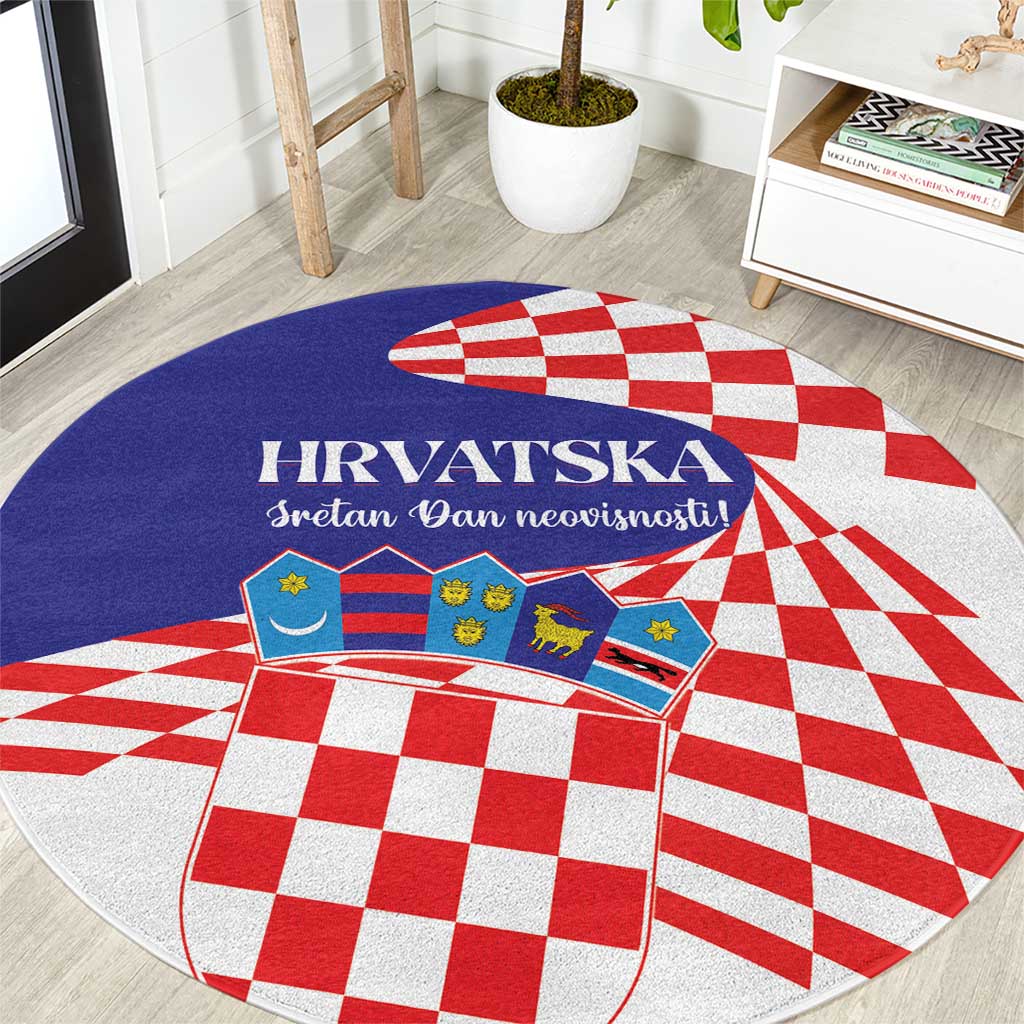 Croatia Independence Day 1991 Round Carpet Sretan Dan neovisnosti Hrvatske