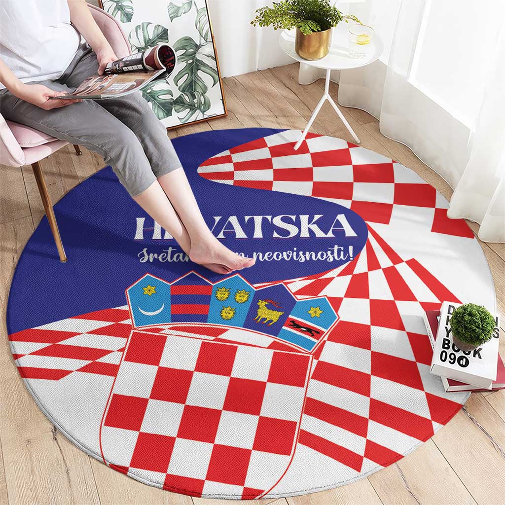 Croatia Independence Day 1991 Round Carpet Sretan Dan neovisnosti Hrvatske