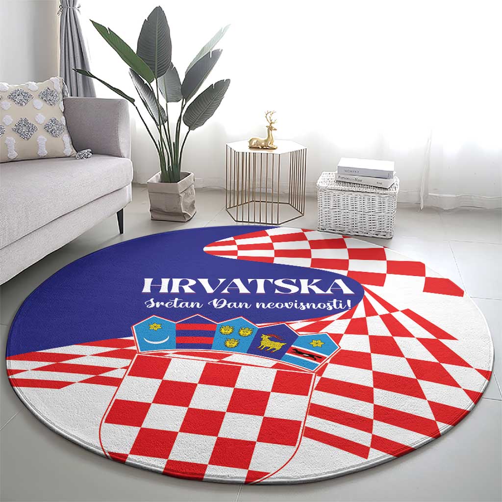 Croatia Independence Day 1991 Round Carpet Sretan Dan neovisnosti Hrvatske