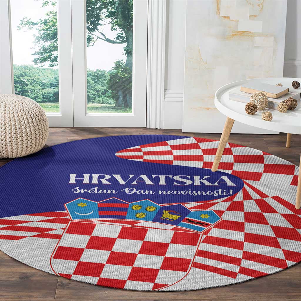 Croatia Independence Day 1991 Round Carpet Sretan Dan neovisnosti Hrvatske
