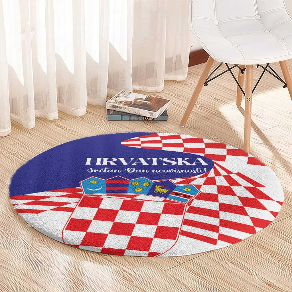Croatia Independence Day 1991 Round Carpet Sretan Dan neovisnosti Hrvatske