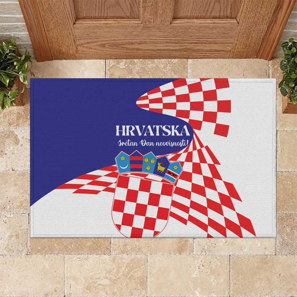 Croatia Independence Day 1991 Rubber Doormat Sretan Dan neovisnosti Hrvatske - Wonder Print Shop