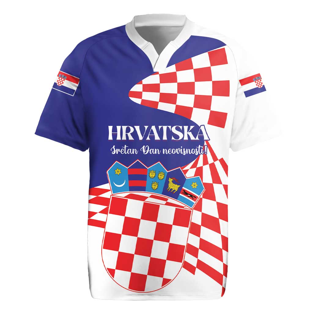 Personalized Croatia Independence Day 1991 Rugby Jersey Sretan Dan neovisnosti Hrvatske - Wonder Print Shop