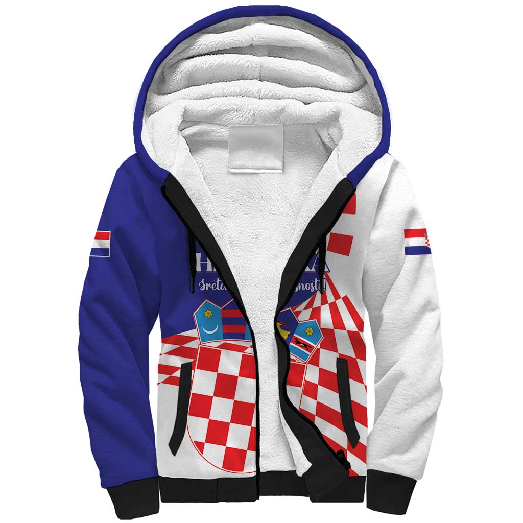 Personalized Croatia Independence Day 1991 Sherpa Hoodie Sretan Dan neovisnosti Hrvatske - Wonder Print Shop