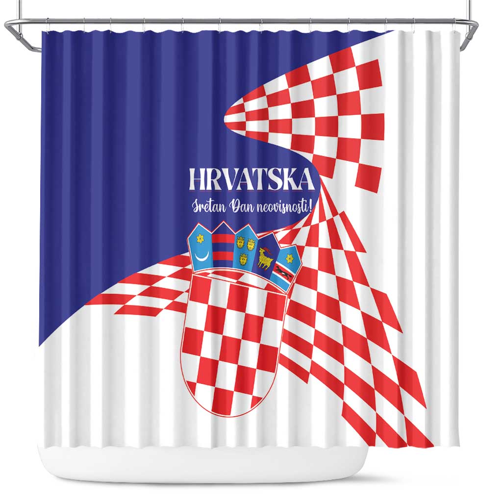 Croatia Independence Day 1991 Shower Curtain Sretan Dan neovisnosti Hrvatske