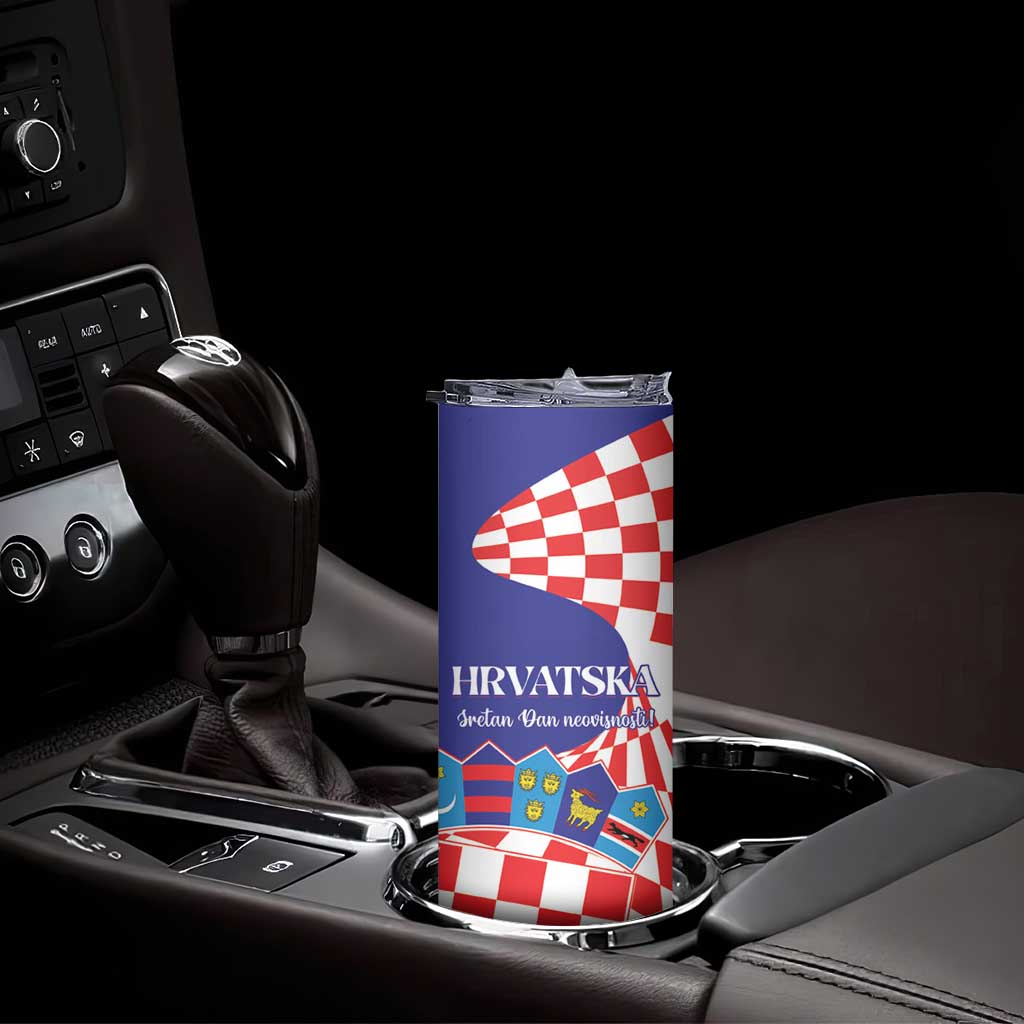 Personalized Croatia Independence Day 1991 Skinny Tumbler Sretan Dan neovisnosti Hrvatske - Wonder Print Shop