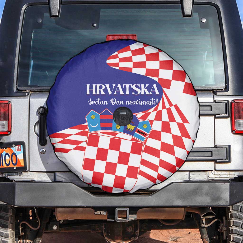 Croatia Independence Day 1991 Spare Tire Cover Sretan Dan neovisnosti Hrvatske - Wonder Print Shop