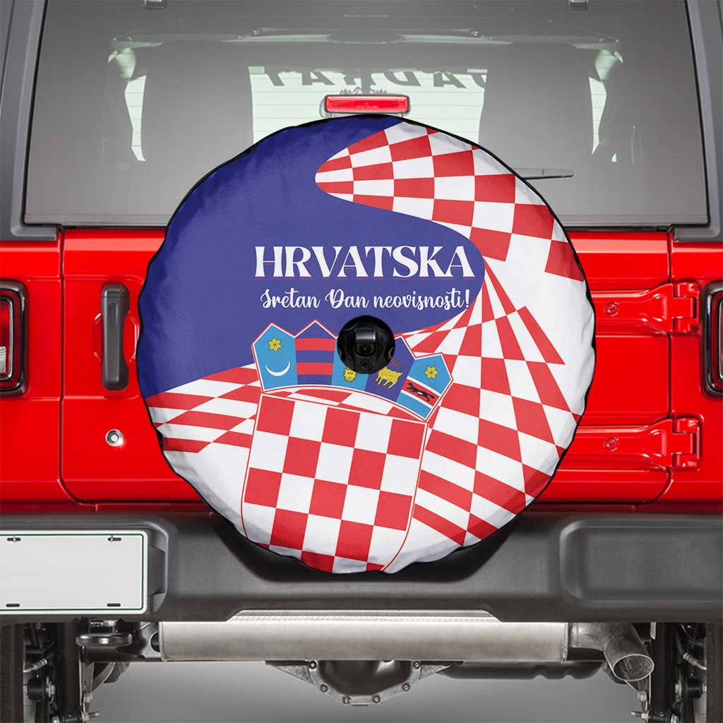 Croatia Independence Day 1991 Spare Tire Cover Sretan Dan neovisnosti Hrvatske - Wonder Print Shop