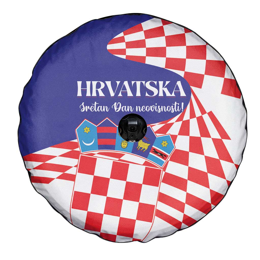 Croatia Independence Day 1991 Spare Tire Cover Sretan Dan neovisnosti Hrvatske - Wonder Print Shop