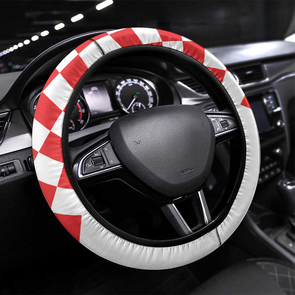 Croatia Independence Day 1991 Steering Wheel Cover Sretan Dan neovisnosti Hrvatske - Wonder Print Shop