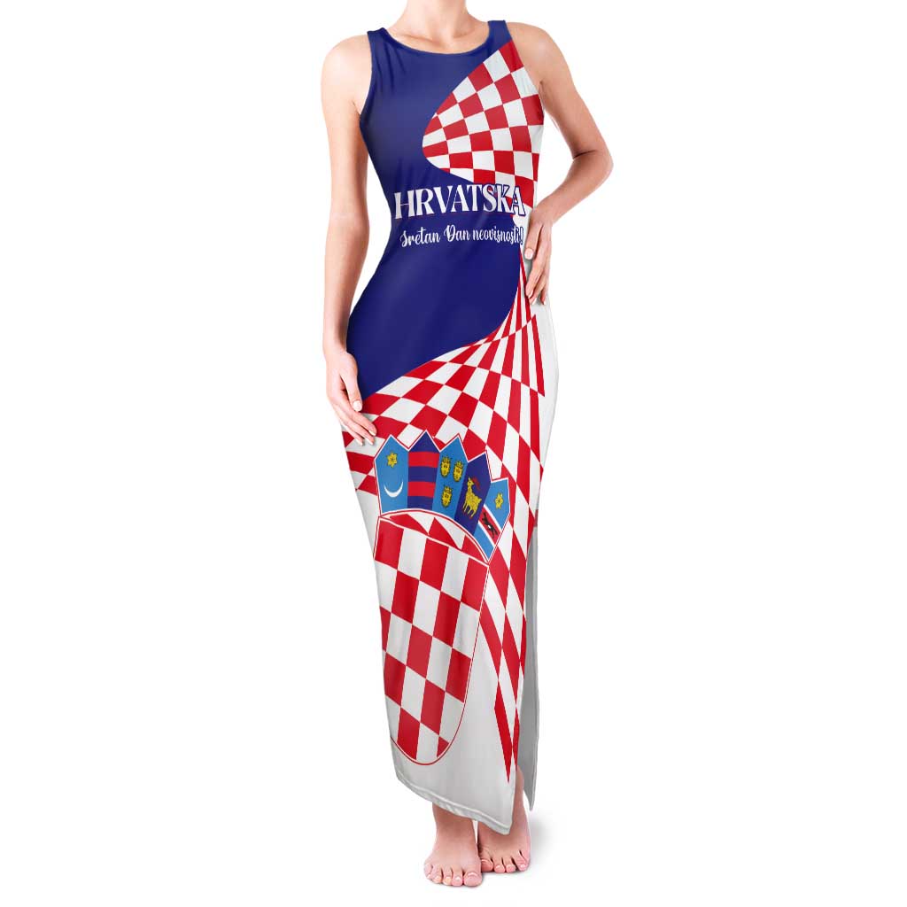 Personalized Croatia Independence Day 1991 Tank Maxi Dress Sretan Dan neovisnosti Hrvatske - Wonder Print Shop