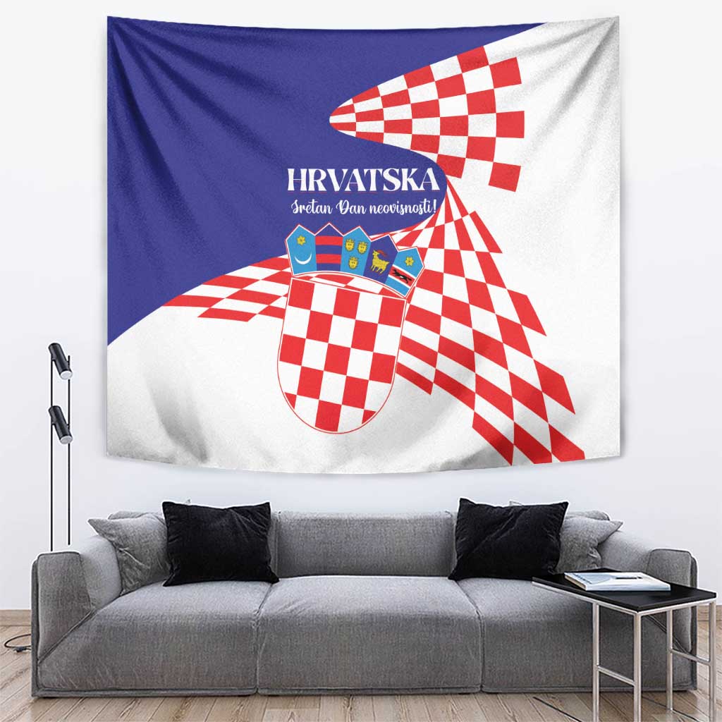 Croatia Independence Day 1991 Tapestry Sretan Dan neovisnosti Hrvatske - Wonder Print Shop