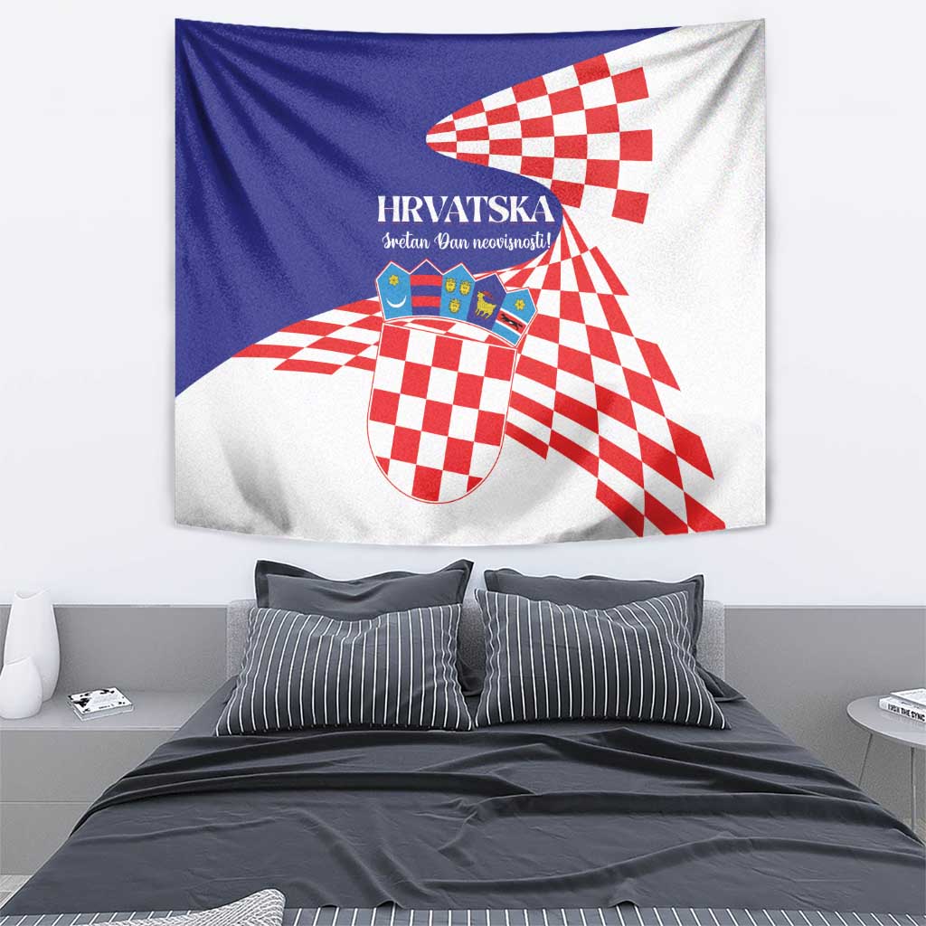 Croatia Independence Day 1991 Tapestry Sretan Dan neovisnosti Hrvatske - Wonder Print Shop