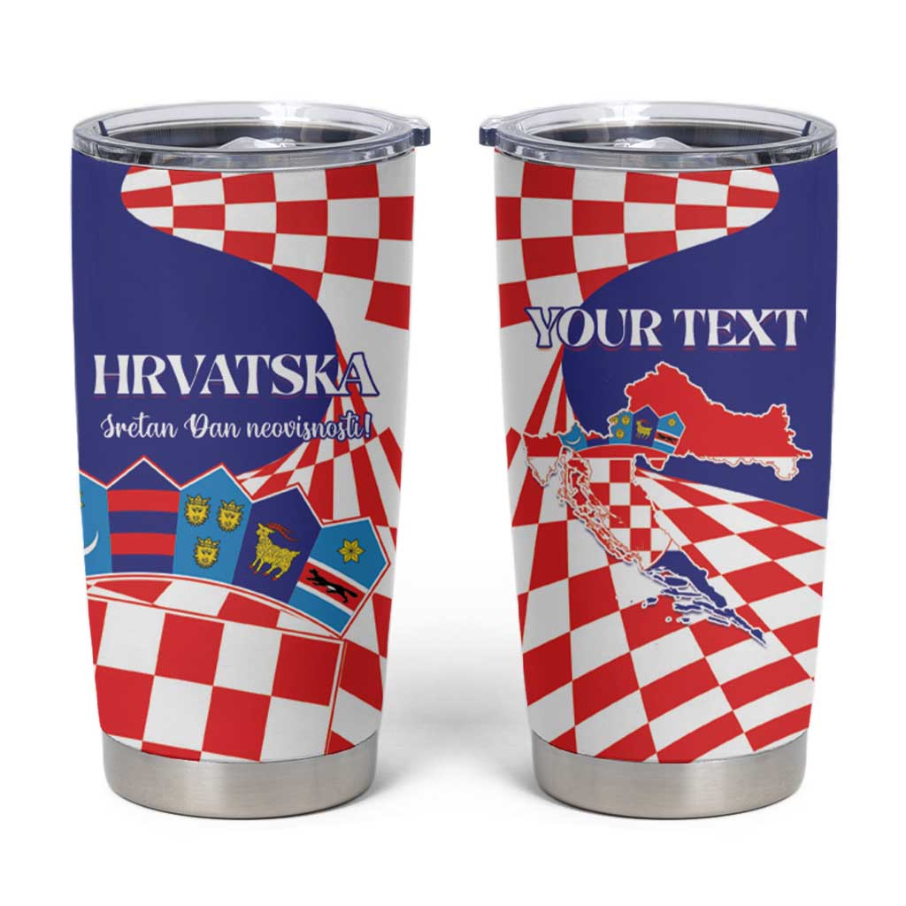 Personalized Croatia Independence Day 1991 Tumbler Cup Sretan Dan neovisnosti Hrvatske - Wonder Print Shop