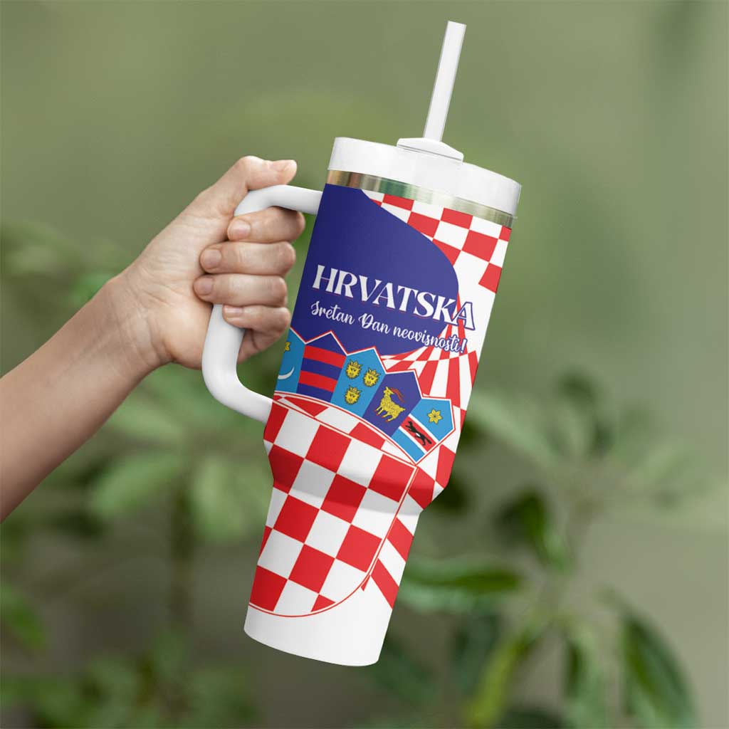 Personalized Croatia Independence Day 1991 Tumbler With Handle Sretan Dan neovisnosti Hrvatske - Wonder Print Shop