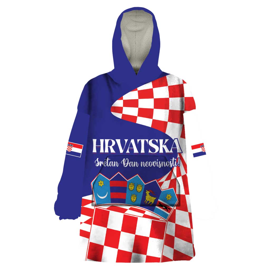 Personalized Croatia Independence Day 1991 Wearable Blanket Hoodie Sretan Dan neovisnosti Hrvatske - Wonder Print Shop