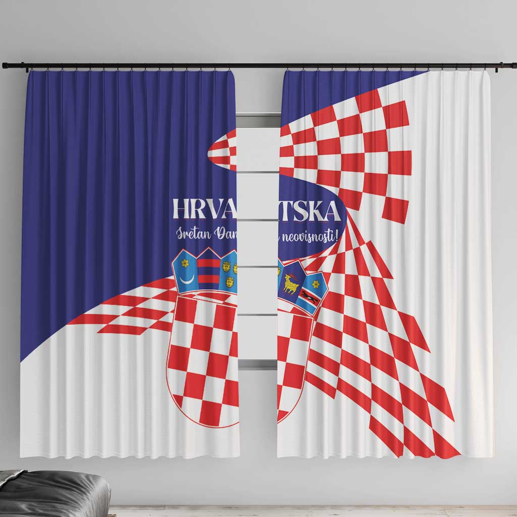 Croatia Independence Day 1991 Window Curtain Sretan Dan neovisnosti Hrvatske - Wonder Print Shop