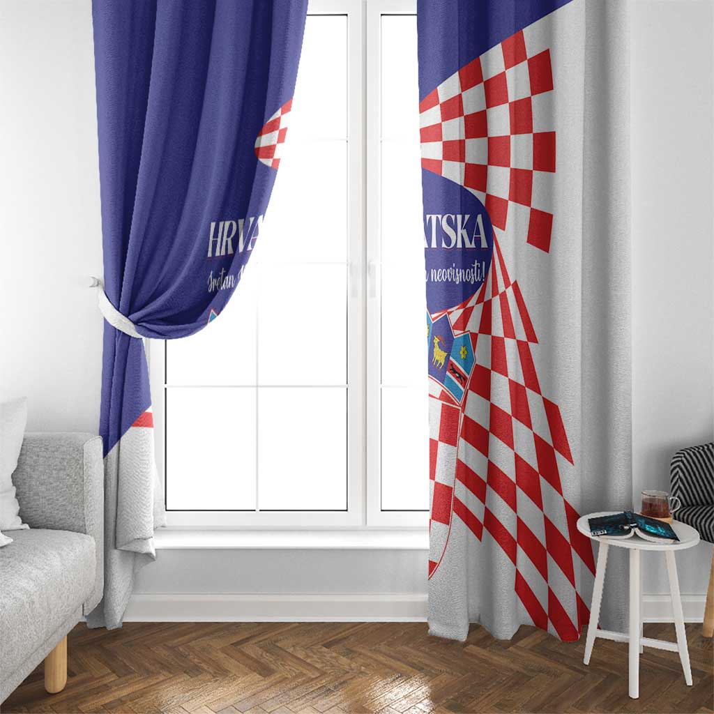 Croatia Independence Day 1991 Window Curtain Sretan Dan neovisnosti Hrvatske - Wonder Print Shop