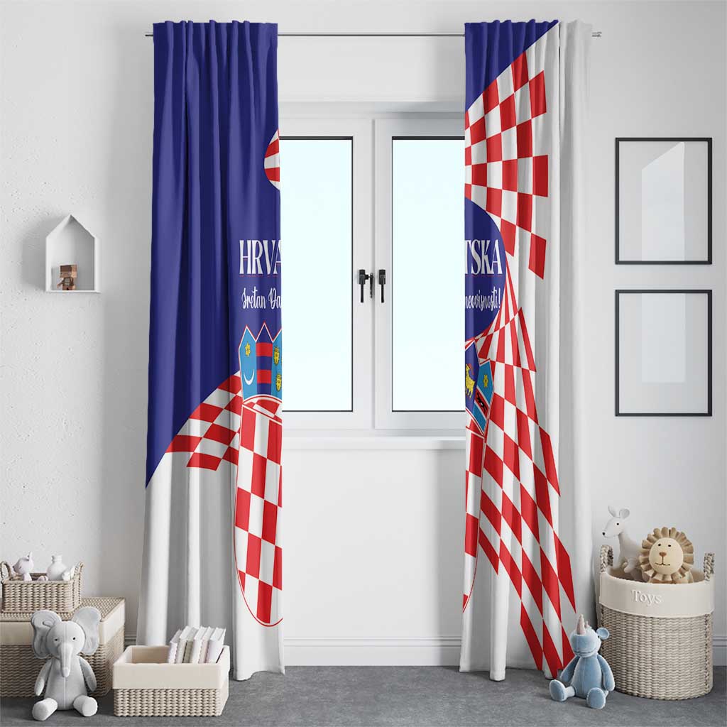 Croatia Independence Day 1991 Window Curtain Sretan Dan neovisnosti Hrvatske - Wonder Print Shop