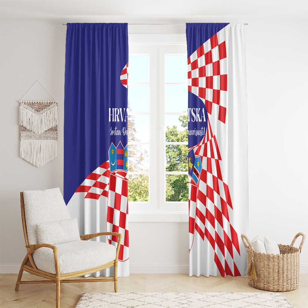 Croatia Independence Day 1991 Window Curtain Sretan Dan neovisnosti Hrvatske - Wonder Print Shop