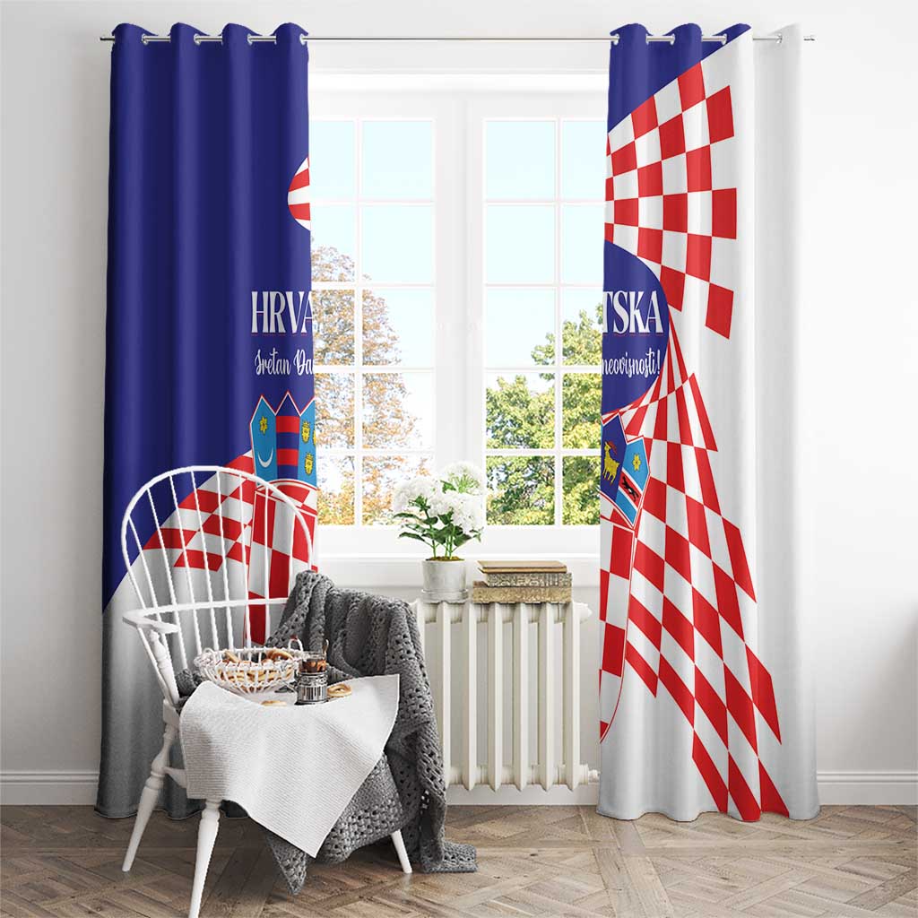 Croatia Independence Day 1991 Window Curtain Sretan Dan neovisnosti Hrvatske - Wonder Print Shop