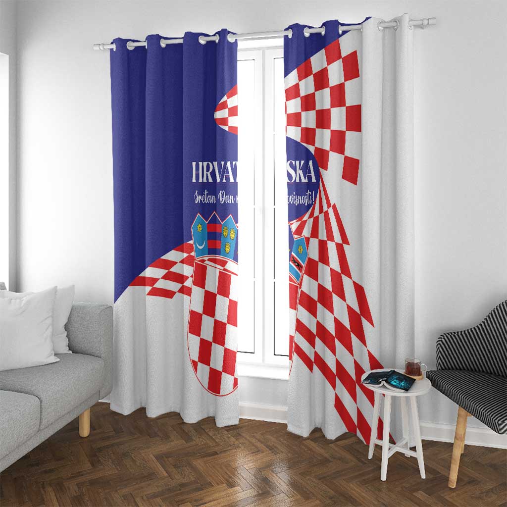 Croatia Independence Day 1991 Window Curtain Sretan Dan neovisnosti Hrvatske - Wonder Print Shop