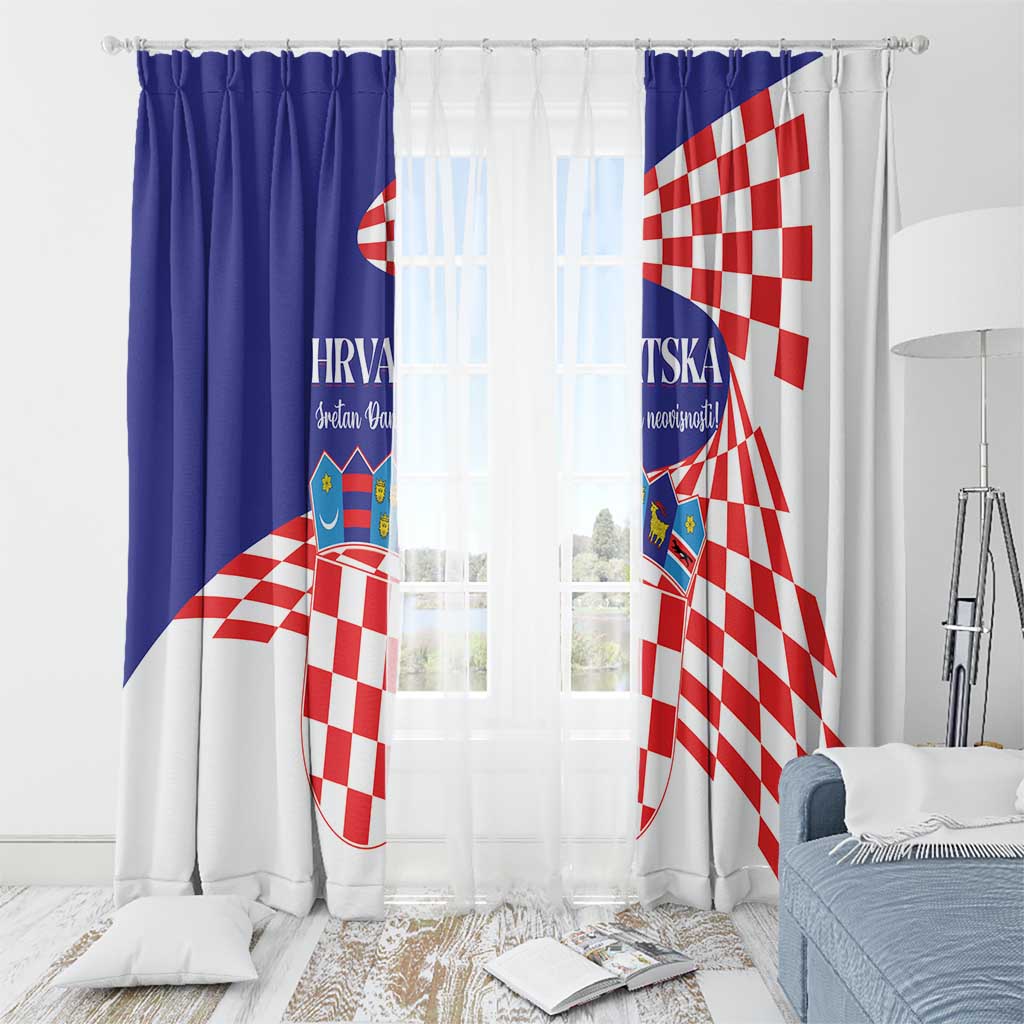 Croatia Independence Day 1991 Window Curtain Sretan Dan neovisnosti Hrvatske - Wonder Print Shop