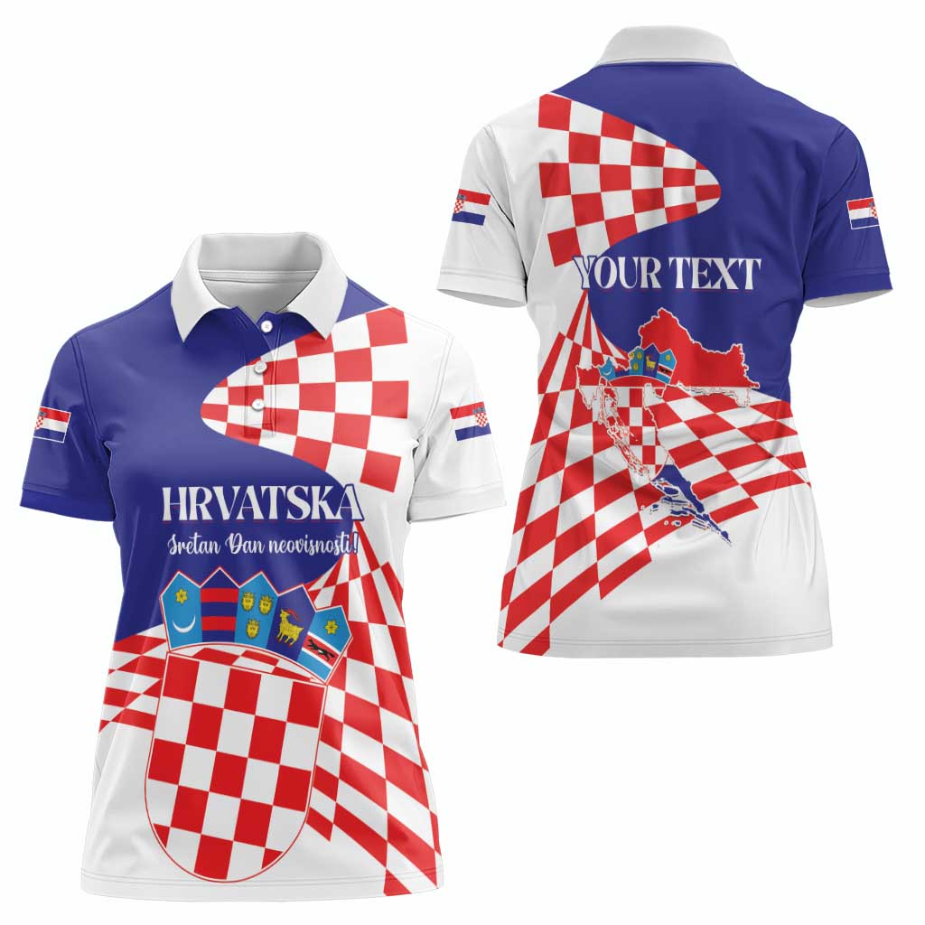Personalized Croatia Independence Day 1991 Women Polo Shirt Sretan Dan neovisnosti Hrvatske - Wonder Print Shop