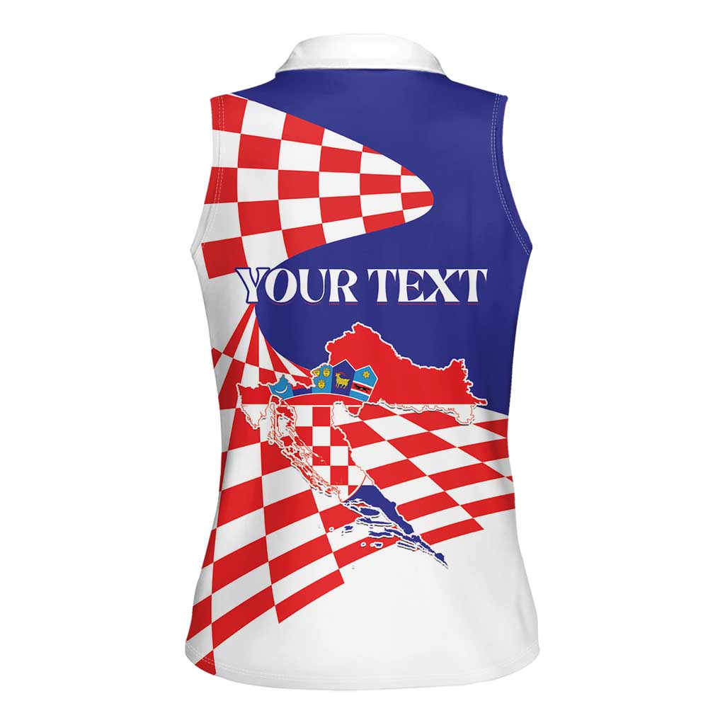 Personalized Croatia Independence Day 1991 Women Sleeveless Polo Shirt Sretan Dan neovisnosti Hrvatske - Wonder Print Shop