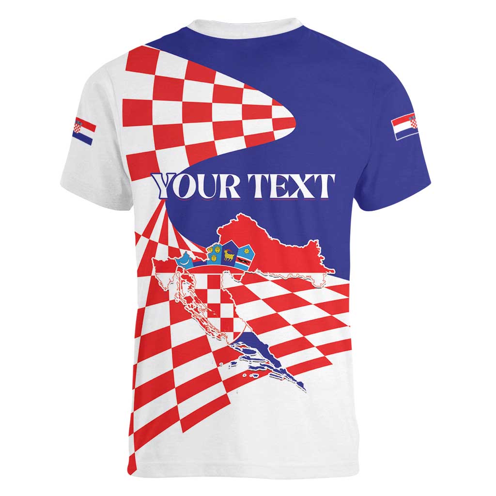 Personalized Croatia Independence Day 1991 Women V-Neck T-Shirt Sretan Dan neovisnosti Hrvatske - Wonder Print Shop