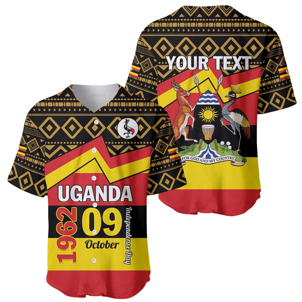Personalized Uganda Independence Day 1962 Baseball Jersey African Pattern - Wonder Print Shop