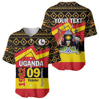 Personalized Uganda Independence Day 1962 Baseball Jersey African Pattern - Wonder Print Shop