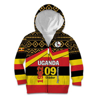 Personalized Uganda Independence Day 1962 Kid Hoodie African Pattern - Wonder Print Shop